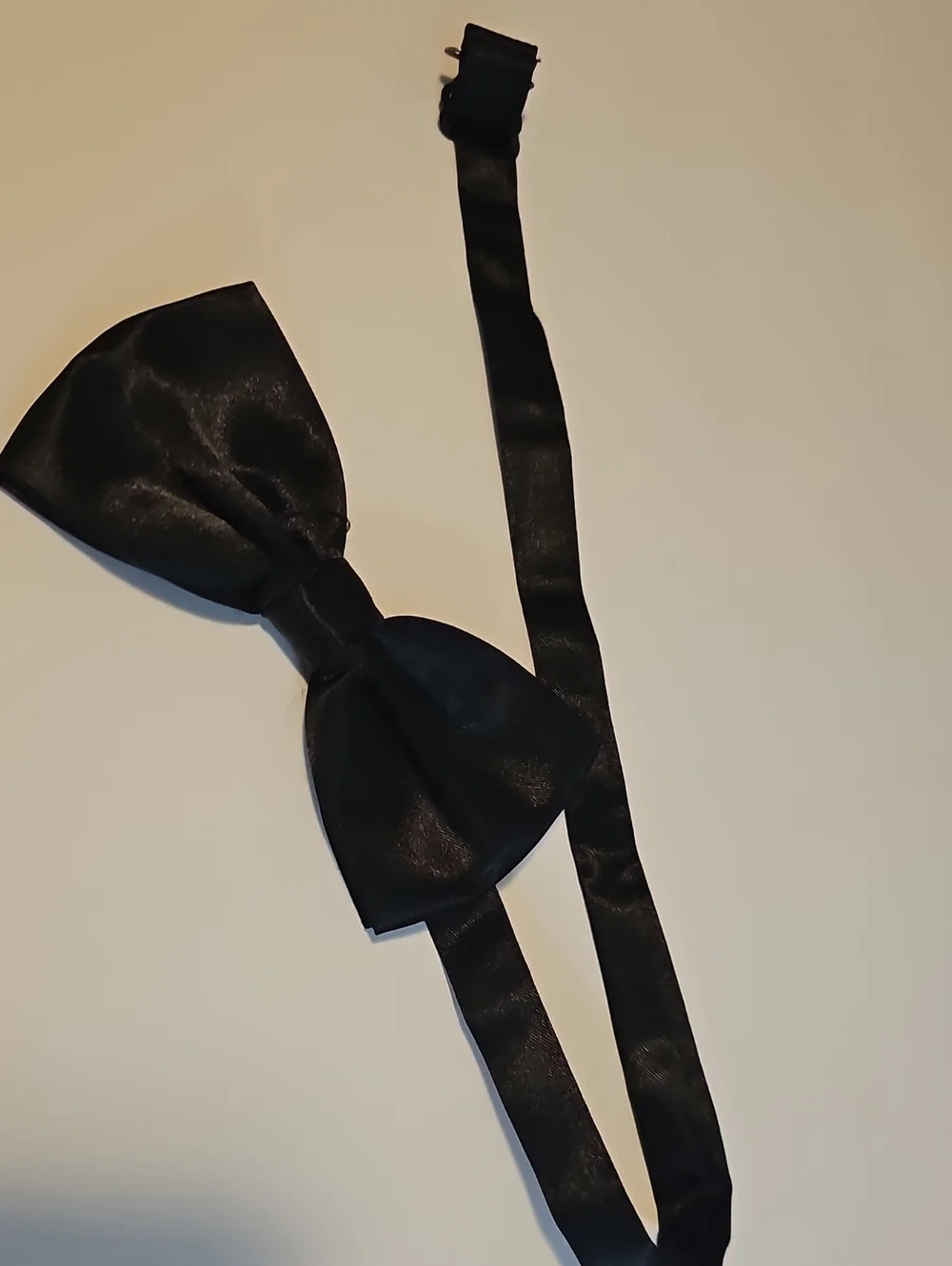 Classic Black Satin Bow Tie